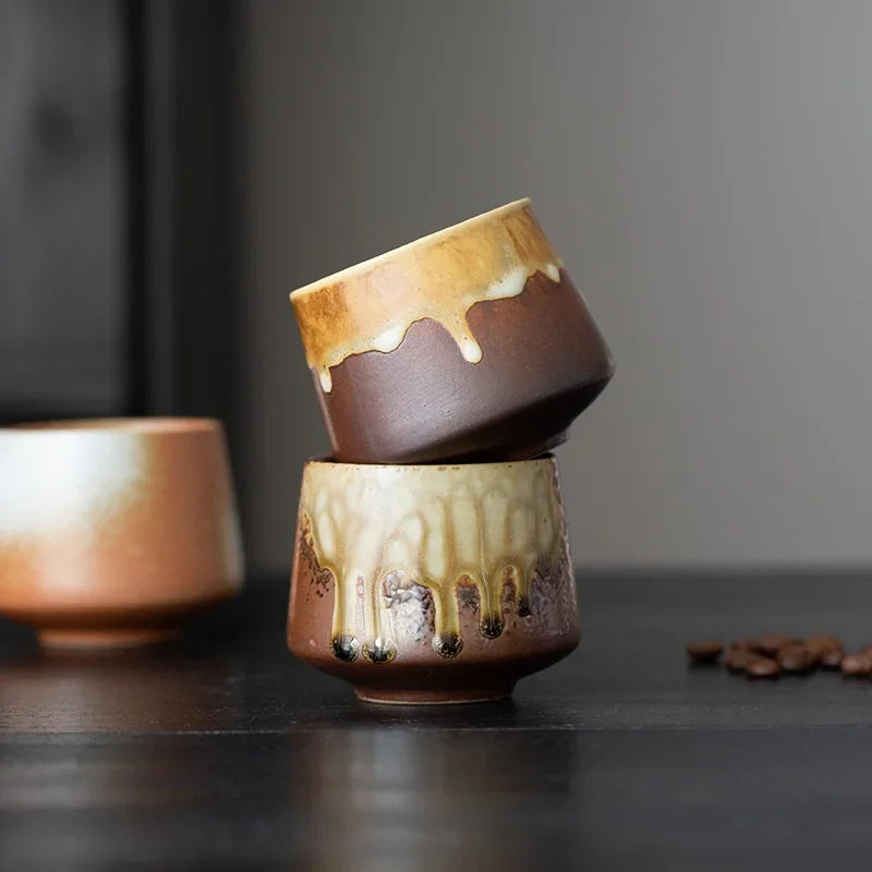 Keramische thee- of koffiekop - Retro stijl